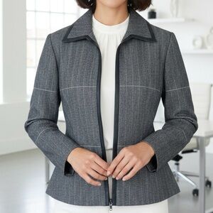 Peggy Jennings ~ Couture Denim Jacket ~ Zipper ~ Gorgeous “S”